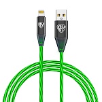 by кабель для зарядки светящийся ip, 1м, 2.4а, быстрая зарядка, подсв. зеленая, герои, леший от магазина Барс