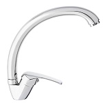 союзкран смеситель для кухни, поворотный излив 25см, кер. картридж 35мм, хром, цинк, sk01-c102