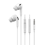 наушники проводные внутриканальные с микрофоном by space pro, jack 3.5мм, 120см, белый от магазина Барс
