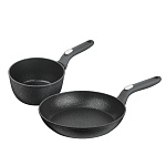 satoshi мирабо набор посуды 2пр, ковш 1,3л, сковорода 24см, антипригарное покрытие мрамор, индукция интернет-магазин «Барс»