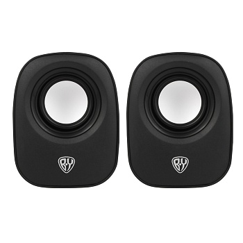 колонки компьютерные проводные by, 6w., 3.5 мм. mini-jack, usb, регулятор громкости, пластик, чёрный от магазина Барс