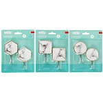 крючки самоклеящиеся тм vetta белый мрамор, пластик, металл, 2 шт от магазина Барс