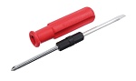 отвертка 2 в 1, 6*75мм с мет. фиксатором, 4 цвета