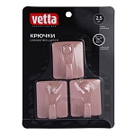 vetta classic крючок для ванной комнаты, пластик, 3 шт., 5х4х2 см, пудровый от магазина Барс