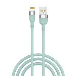всёгазин кабель для зарядки live ip, 1м, быстрая зарядка 2.4а, 12w, силикон, салатовый от магазина Барс