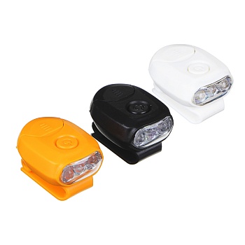 ермак фонарик на кепку, 3 led, 2xcr2032, 1 режим, пластик
