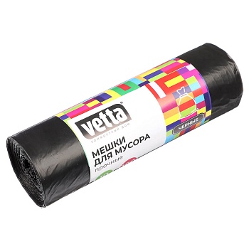 vetta мешки для мусора 180 л., 10 шт., прочные, пвд рулон