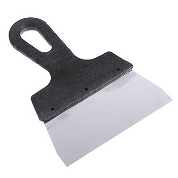 шпатель металл (нерж.)., пластиковая ручка 150 мм