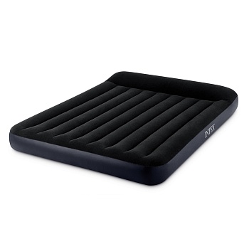 intex матрас надувной pillow rest с подголовником, встр.электронасос, 203x152x25см, до 272кг, 64150