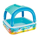 bestway игровой бассейн с солнцезащитным тентом beach buddy, от 2 лет, 140х140х114см, 52192