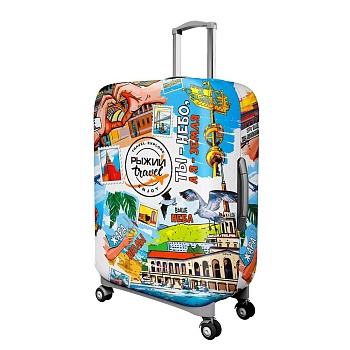 рыжий travel чехол для чемодана 22-25 дюймов, размер м, 2 дизайна