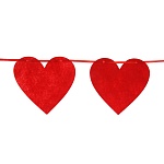 растяжка гирлянда тм fntastic "сердечки" из фетра, на ленте, 3 метра, 10 сердец, красный