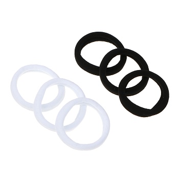 резинки для волос юниlook 6шт, d5см, полиэстер, черный, белый, acs-56