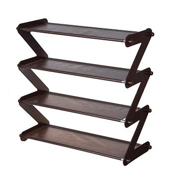 этажерка для обуви "зигзаг", 4 яруса, тм vetta, 48x19x46см, металл, пластик, 1 цвет от магазина Барс