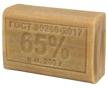 мыло хозяйственное 65%, 200г (меридиан), без упаковки