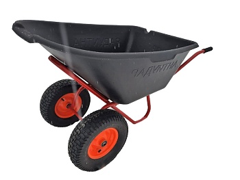 тачка строительная 2 пневмо-колеса антиудар (пластиковый кузов)  220кг 110л от магазина Барс