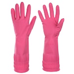 перчатки с манжетой тм vetta, размер м, 38см, пара 100г, латекс, розовый цвет