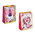 ladecor пакет подарочный, бумажный, 18x23x8 см, 2 дизайна, бабочки с цветами