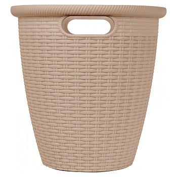 кашпо ingreen rattan d 328мм 20л с внутренним горшком 11 л, молочный шоколад от магазина Барс