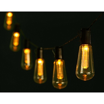 inbloom гирлянда уличная на солн.батарее, 6.3м, 20led, шампань, 8 реж, 1xaaa 600mah, abs, ip44 от магазина Барс
