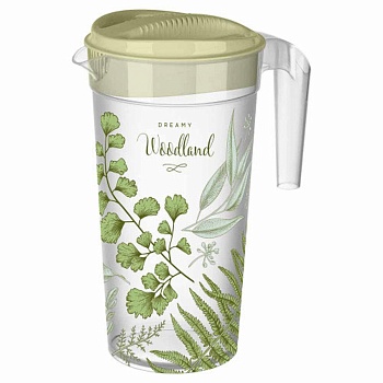 кувшин 1,5л с крышкой, с декором, пластик интернет-магазин «Барс»