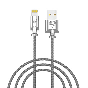 by кабель для зарядки metall ip, 1м, 2,4a, металл от магазина Барс