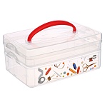 контейнер универсальный 2 секции, 245х160х105мм, (1л+2л), пластик, цвет прозрачный от магазина Барс