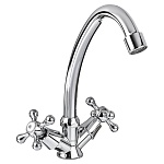 союзкран смеситель для кухни, поворотный излив 20см, керам. кран-буксы 1/2, хром, цинк, sk01-t204