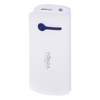 forza аккумулятор мобильный, 3000 мач, usb, 1а, фонарик, белый от магазина Барс