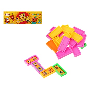 игроленд домино "три кота", 21 пр., пластик, 16х3х5см