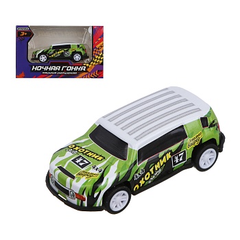 игроленд машинка "ночная гонка", инерция, металл, pp, pvc, 10х6х4см, 12 дизайнов