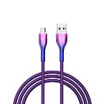 by кабель для зарядки jam microusb, 1м, быстрая зарядка 3а, qc, pd 20w, тканевый, фиолетовый от магазина Барс