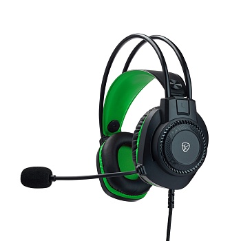 by наушники проводные с микрофоном игровые сabasset 3.5мм 4pin-spk+mic 3,2 м, зелёные от магазина Барс