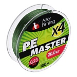 azor fishing леска плетеная, pe мастер, 100м, 0,23мм, 20,0кг, зеленая