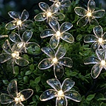 inbloom гирлянда на солн.батарее, 25led, 7м, шампань, 2 реж, цветок, пвх зел, 2v80ma, 1.2v600mah от магазина Барс