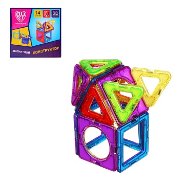 by education конструктор магнитный "мои первые магниты", 14 деталей, ps ,abs, 16,5х14,5х6,5см