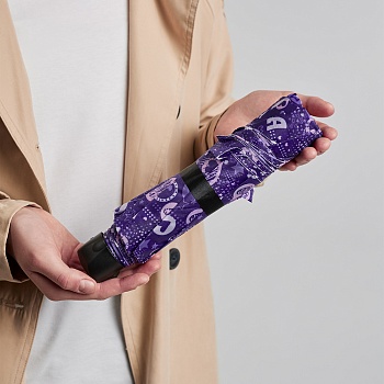 зонт женский, механика, сплав, полиэстер, 53см, 8 спиц, фиолетовый