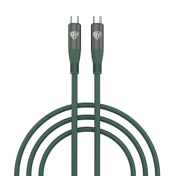 by кабель для зарядки flexi type-c-type-c, 1 м, 5а, быстрая зарядка, pd 65w, зеленый от магазина Барс