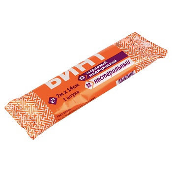 бинт 7x14 н/с в индив упак.28 гр./м2 гост