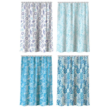 vetta шторка для ванной, с утяжелителем, полиэстер, 90 г/м2, 180x180см, "волна", 4 дизайна от магазина Барс