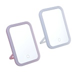 юниlook аженто зеркало с led подсветкой настольное, полипропилен, стекло, 19,5х14,3см, 2 цвета