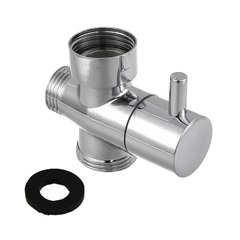 дивертор для смесителя, поворотный, тип 2, хром, цинк