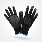 перчатки нейлоновые gward black с полиуретановым покрытием черные, l 12/240 