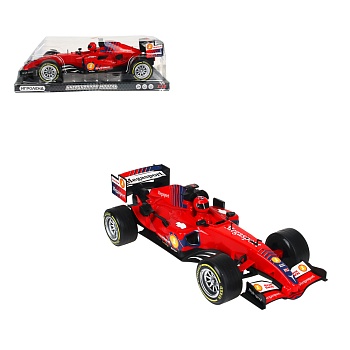 игроленд машинка гоночная, 1:12, свет, звук, инерция, 3lr44, пластик, 38х12х17см, 2 цвета
