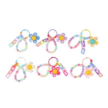 ladecor подвеска-брелок, ромашка с цепочкой, пластик, 6 цветов, 12см