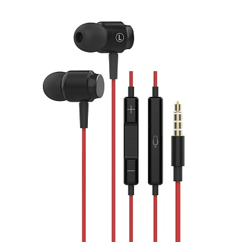 наушники проводные внутриканальные с микрофоном by hifi, 10мм, jack 3.5мм, 120см, чёрный от магазина Барс