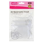 зубочистки с зубной нитью тм vetta, полистирол, полиэтиленовое волокно, 7,4см, 50шт от магазина Барс