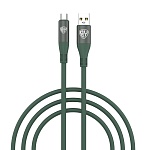 by кабель для зарядки flexi type-c, 1 м, 3а, быстрая зарядка qc3.0, зеленый от магазина Барс