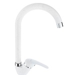 rain смеситель для кухни веста, высокий излив, картридж 35мм, латунь, под гранит, белый