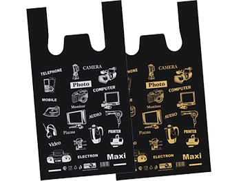 пакет "майка" пнд 45*65 электрон 25кг черный 1/50/1000